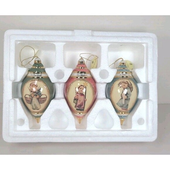 Vintage MJ Hummel Angels Porcelain Christmas Ornaments Bradford Editions - Picture 1 of 8